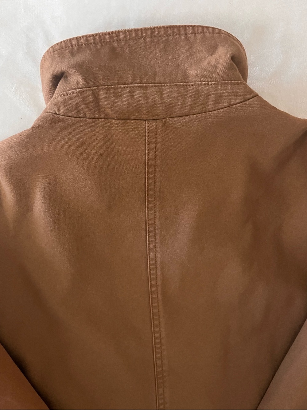 Orvis Heritage Canvas Barn Coat with Dark Brown Corduroy Collar & Plaid Lining - Picture 7 of 16